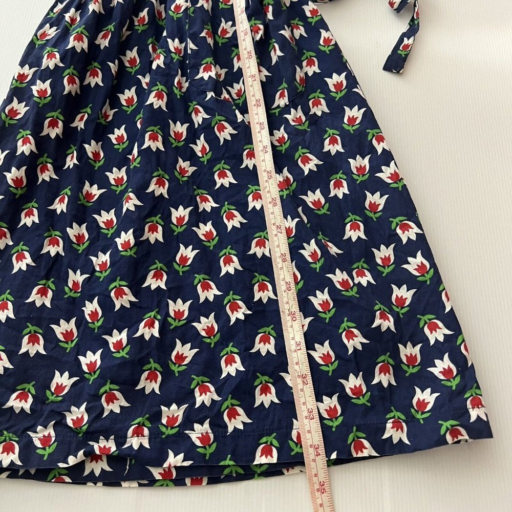 Dangerfield Princess Highway Dress Floral Navy Blue Tie Waist Cotton Size 8 - Picture 12 of 12